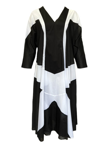 Marina Rinaldi Women's Nero Detroit Cotton Maxi Dress NWT