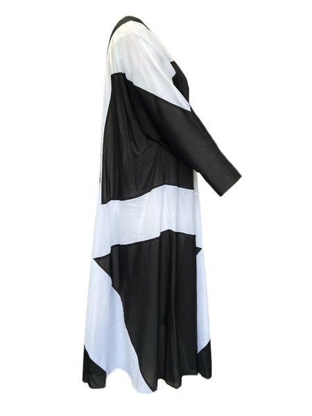 Marina Rinaldi Women's Nero Detroit Cotton Maxi Dress NWT