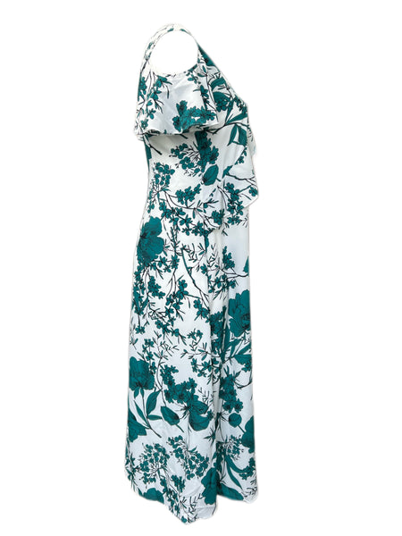 Marina Rinaldi Women's Green Devon Floral Printed Maxi Dress Size 8W/17 NWT