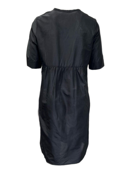 Marina Rinaldi Women's Black Devoto Button Closure Shift Dress NWT