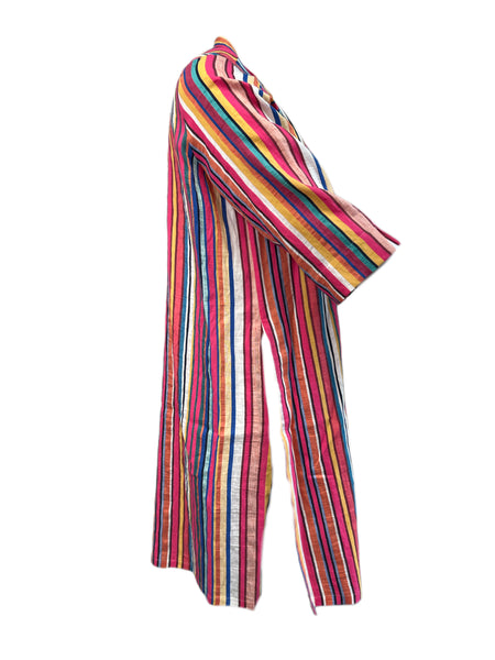 Marina Rinaldi Women's Pink Diabase Striped Button Down Dress NWT