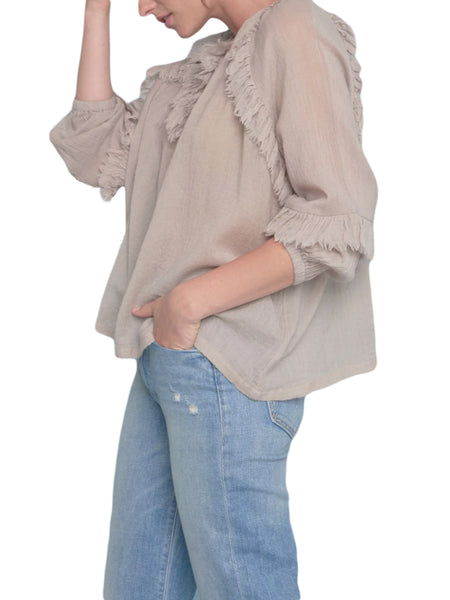 ROBERTA ROLLER RABBIT Women's Latte Diane Top $145 NEW