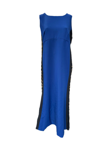Marina Rinaldi Women's Blue Diapason Zipper Closure Shift Dress NWT