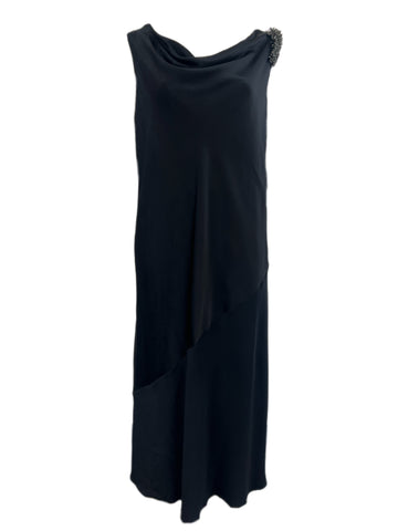 Marina Rinaldi Women's Black Diaspro Sleeveless Maxi Dress NWT