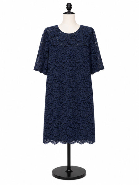 Marina Rinaldi Women's Navy Dicembre Shift Dress NWT