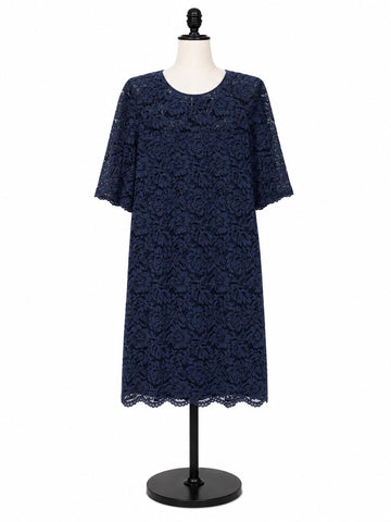 Marina Rinaldi Women's Navy Dicembre Shift Dress NWT