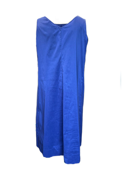 Marina Rinaldi Women's Blue Dicitura Sleeveless Maxi Dress Size 18W/27 NWT