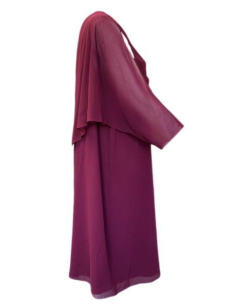 Marina Rinaldi Women's Burgundy Dieci Split Sleeve Sheath Dress Size 20W/29 NWT