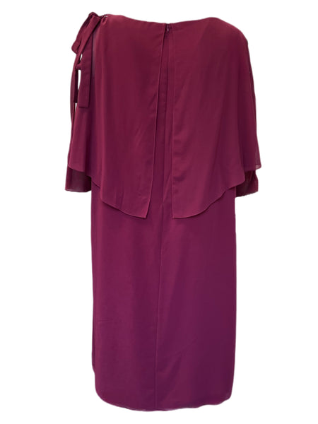 Marina Rinaldi Women's Burgundy Dieci Split Sleeve Sheath Dress Size 20W/29 NWT