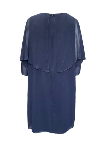 Marina Rinaldi Women's Blue Dieci Zipper Closure Shift Dress NWT