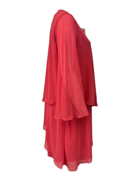 Marina Rinaldi Women's Pink Diesis Removable Brooch Front Maxi Dress Size 18W/27