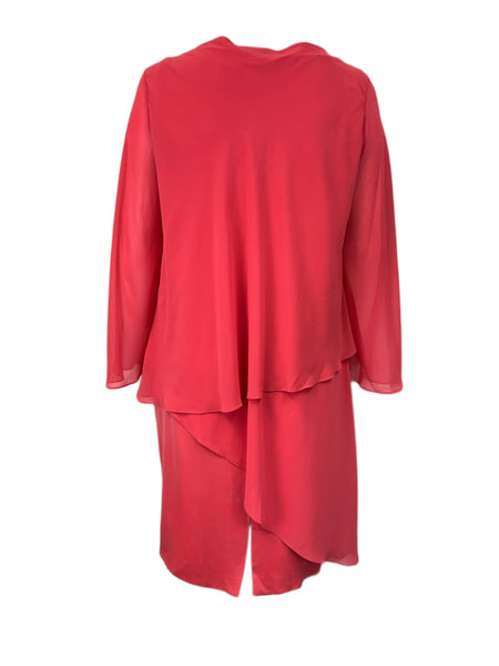 Marina Rinaldi Women's Pink Diesis Removable Brooch Front Maxi Dress Size 18W/27