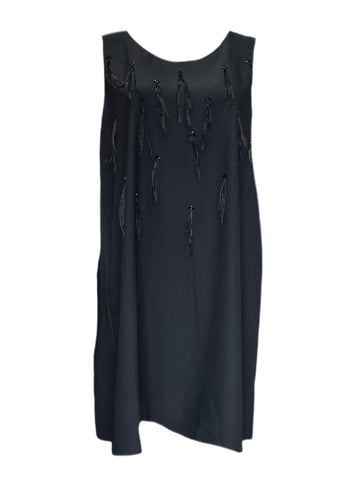 Marina Rinaldi Women's Black Digitale Sleevless Shift Dress NWT