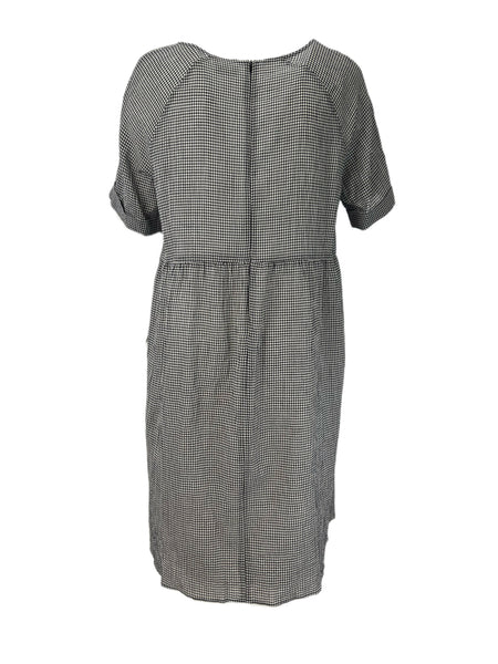 Marina Rinaldi Women's Black Dinamo Plaid Short Sleeve Shift Dress