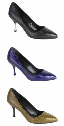 Max Mara Women's Dinda Reptile Embossed Pumps