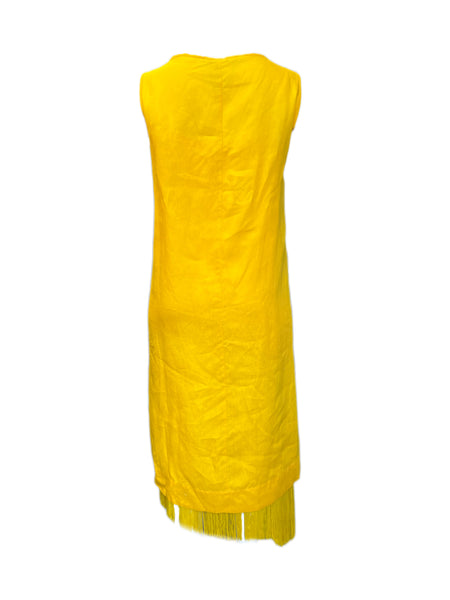 Marina Rinaldi Women's Yellow Diorama Pullover Shift Dress NWT
