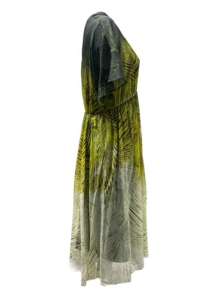 Marina Rinaldi Women's Green Dipinto Printed A Line Dress Size 18W/27 NWT