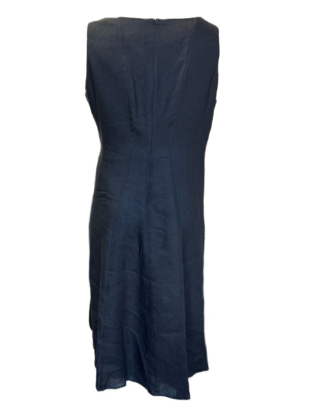 Marina Rinaldi Women's Nero Diritto Sleeveless Flax A Line Dress NWT