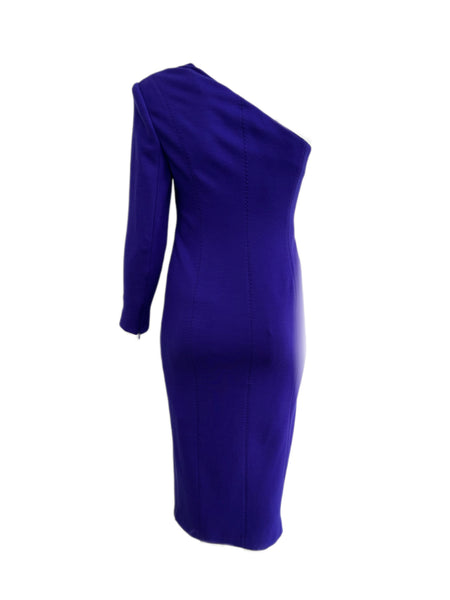 Marina Rinaldi Women's Blue Dritto One Shoulder Sheath Dress Size 12W/21