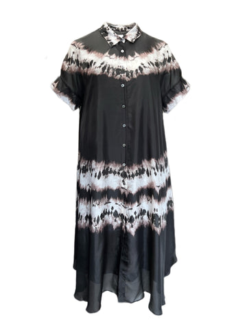Marina Rinaldi Women's Black Discorso Button Down Silk Dress Size 16W/25