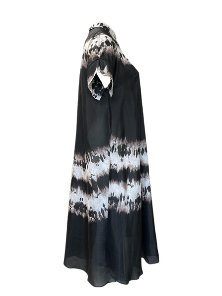 Marina Rinaldi Women's Nero Discorso Silk Shirt Dress NWT