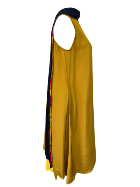 Marina Rinaldi Women's Yellow Dispari Sleeveless Maxi Dress NWT