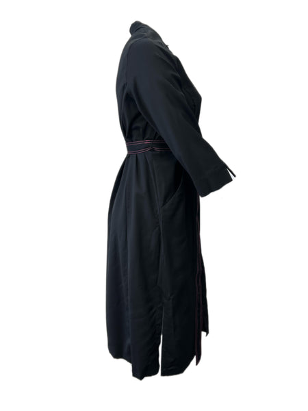 Marina Rinaldi Women's Black Disteso Button Front Belted Dress