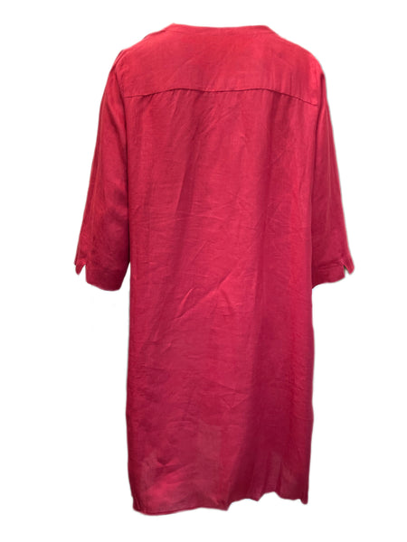 Marina Rinaldi Women's Red Disteso Button Down Len Dress NWT