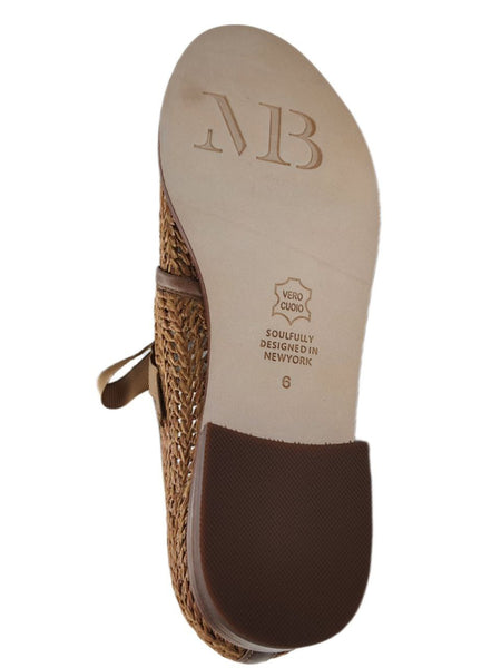 MATT BERNSON Women's Brown Chestnut Raffia Dita Loafers #MB165 NWB