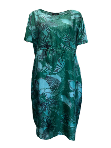 Marina Rinaldi Women's Verde Diuturno Silk Cocktail Dress Size 18W/27 NWT