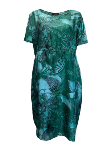 Marina Rinaldi Women's Verde Diuturno Silk Cocktail Dress Size 18W/27 NWT