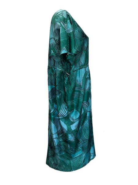 Marina Rinaldi Women's Verde Diuturno Silk Cocktail Dress Size 18W/27 NWT