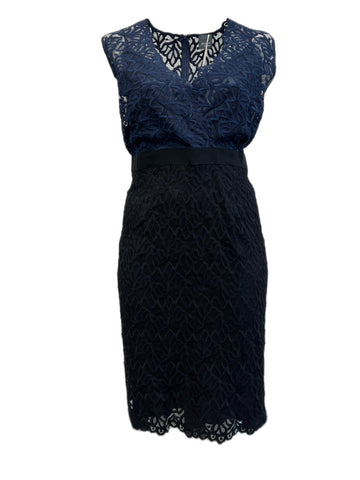 Marina Rinaldi Women's Navy Diva Sleeveless Lace Dress NWT