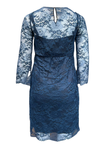 Marina Rinaldi Women's Blue Divina Lace Sheath Dress Size 8W/17 NWT