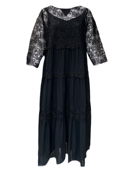 Marina Rinaldi Women's Black Divinas Lace Dress NWT