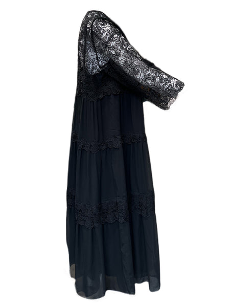 Marina Rinaldi Women's Black Divinas Lace Dress NWT