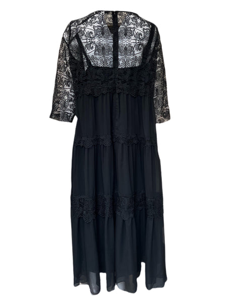 Marina Rinaldi Women's Black Divinas Lace Dress NWT