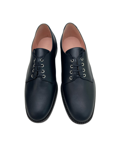 Max Mara Women's Nero Div03 Leather Lace Up Oxfords NWB
