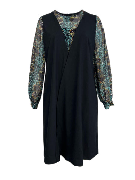 Marina Rinaldi Women's Nero Dolce Long Sleeve Shift Dress NWT