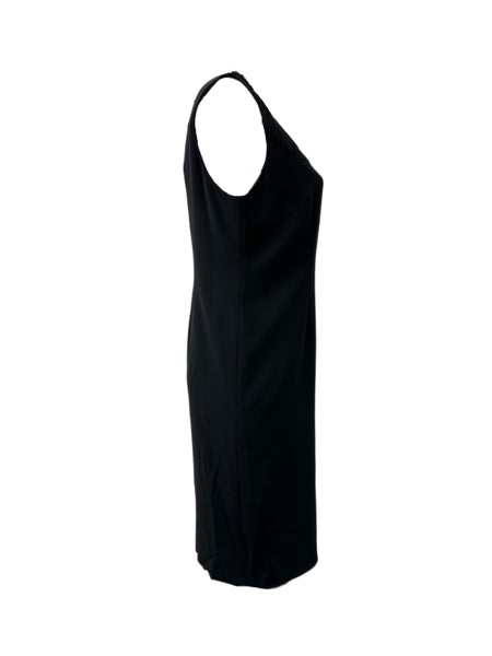 Marina Rinaldi Women's Black Dolcetto Sleeveless Fringed Front Dress Size 18W/27