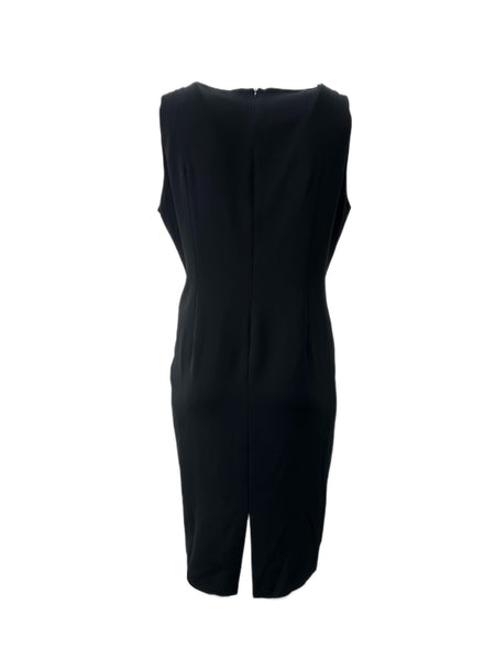 Marina Rinaldi Women's Black Dolcetto Sleeveless Fringed Front Dress Size 18W/27