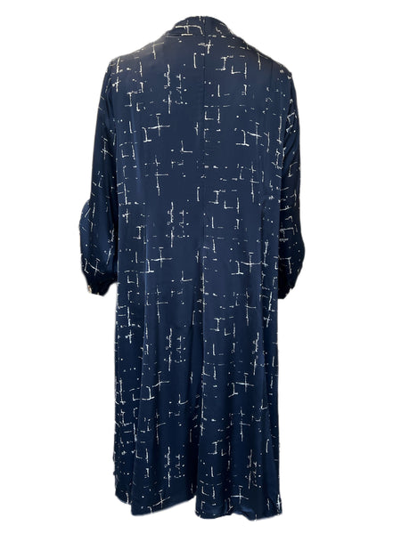 Marina Rinaldi Women's Navy Dolomiti Viscose Maxi Dress NWT