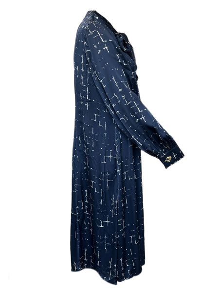 Marina Rinaldi Women's Navy Dolomiti Viscose Maxi Dress NWT