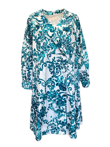 Marina Rinaldi Women's Green Domanda Printed A Line Dress Size 22W/31 NWT