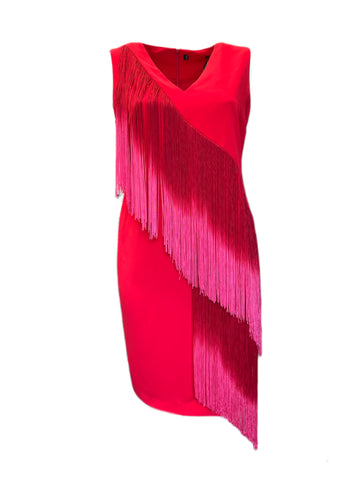 Marina Rinaldi Women's Red Domani Zipper Closure Sheath Dress Size 14W/23 NWT