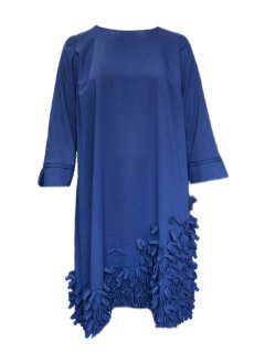 Marina Rinaldi Women's Blue Domenica Zipper Closure Shift Dress Size 16W/25 NWT