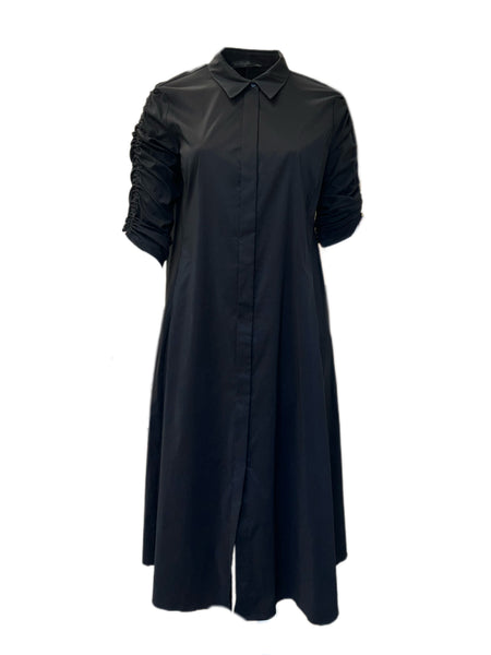 Marina Rinaldi Women's Black Dondolo Button Down Shirt Dress Size 16W/25