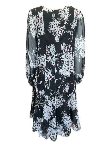 Marina Rinaldi Women's Black Dono Floral Printed Silk Shift Dress Size 20W/29
