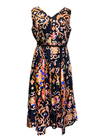 Marina Rinaldi Women's Nero Doralic Sleeveless Silk Maxi Dress NWT