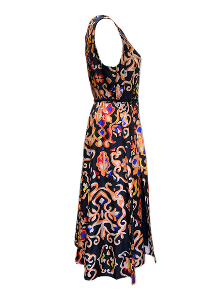 Marina Rinaldi Women's Nero Doralic Sleeveless Silk Maxi Dress NWT
